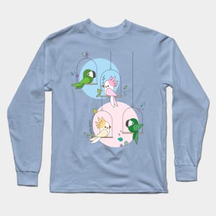 Parrots and Cockatoos Cute Design Long Sleeve T-Shirt